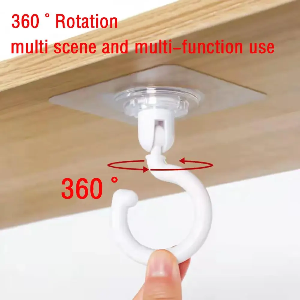 5 stücke Decke Dreh Haken Starke Haken Haushalt Multifunktions Klebe Haken Küche Badezimmer Wand Schlüssel Hängen Tür Zurück Mantel Haken