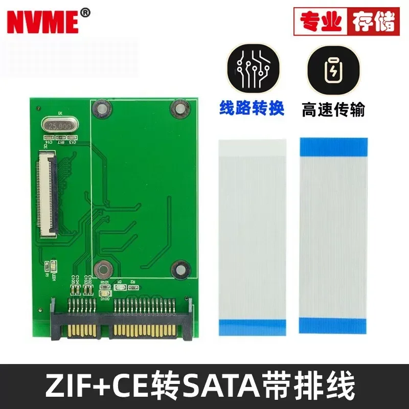 CE to SATA Hard Disk Adapter Card ZIF to SATA Adapter with Cable for Serial Hard Drive Conversion