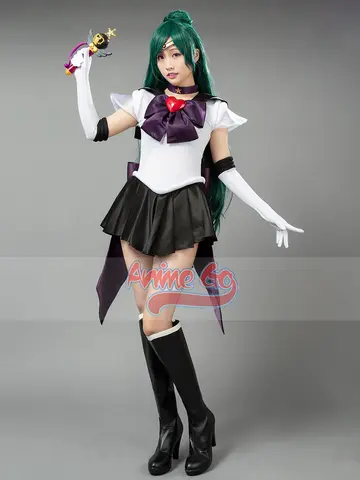Anime Sailor Super S Film Sailor Pluto Setsuna Meioh Trista Cosplay Costume for Women mp001410