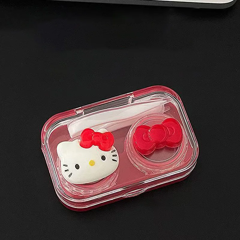 

Cartoon Hello Kitty Contact Lens Box Compact and Portable Contact Lens Box Cute Companion Box Leak Proof Transparent