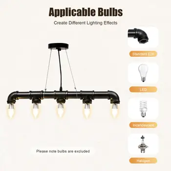 5燈水管吊燈工業蒸氣龐克風格吊燈閣樓咖啡廳家居裝飾 10 最佳銷售 蒸氣龐克燈 - №6