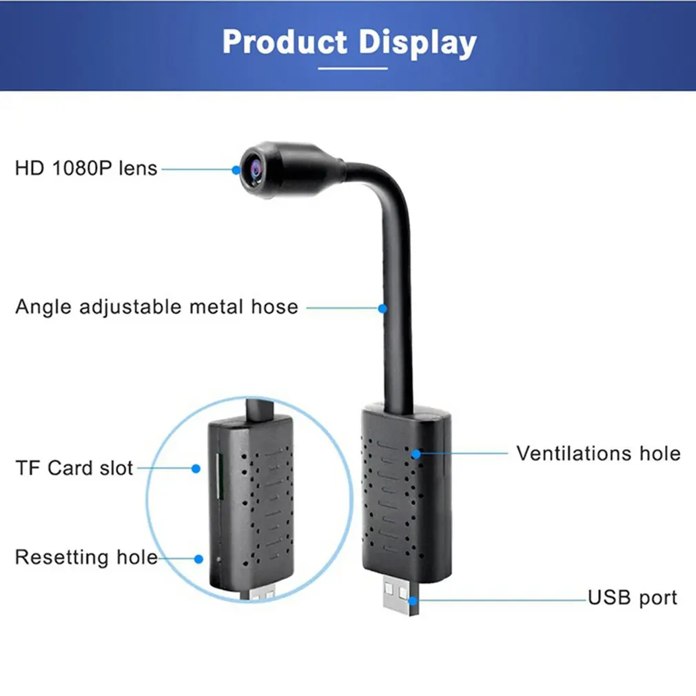 HD sem fio Smart Home Monitoring Mini câmera, vigilância inteligente de alta definição, monitoramento de telefone móvel, gravação de vídeo, WiFi, 1080p