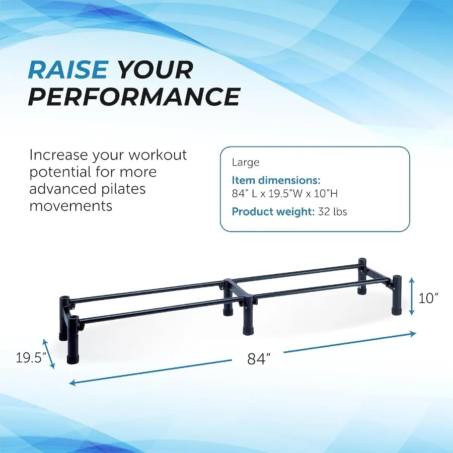 Pilates Reformer Stand with Adjustable Height for Home Use Durable Steel Frame in Black Compact Design for Small Spaces