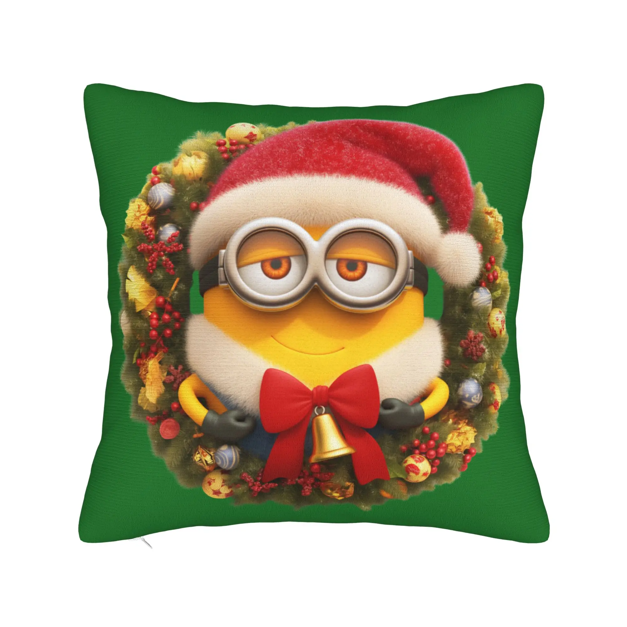 Cartoon M-Minions Christmas Pillowcase Soft Fabric Cushion Cover Decorative  Throw Pillow Case Cover Car Zippered 45X45cm