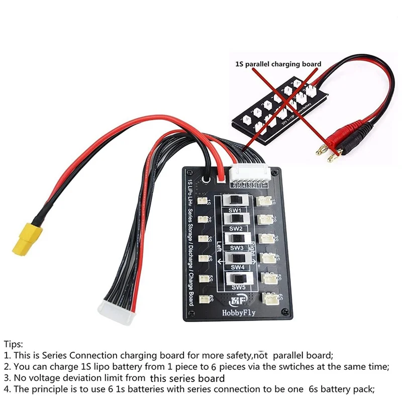 1S Traversing Machine Lithium Battery Charging Board Serial Punching Board Aircraft Model 6-Way BT2.0 and PH2.0 Socket