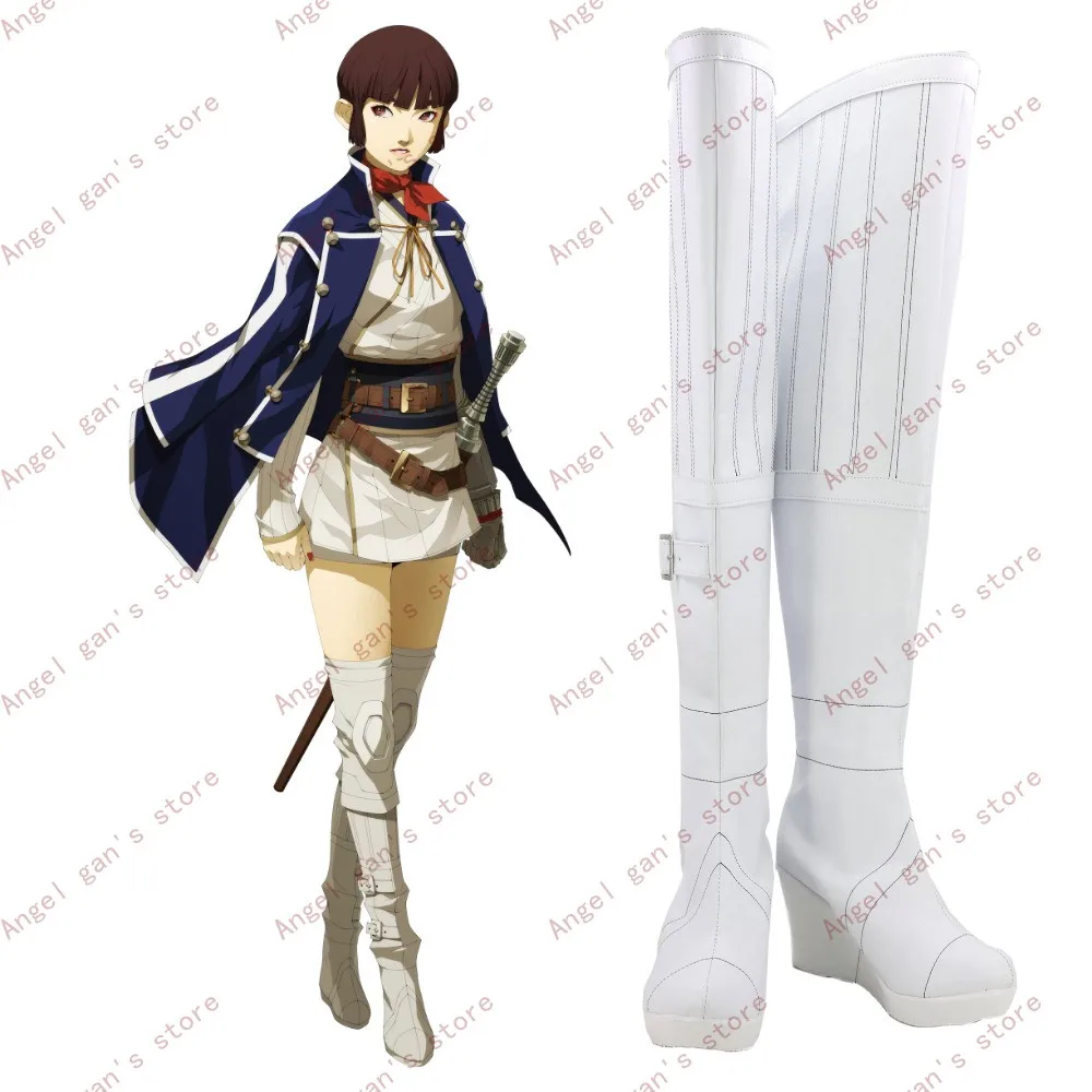 

Megami Tensei IV Isabeau Косплей Костюм Обувь Белые туфли ручной работы из искусственной кожи