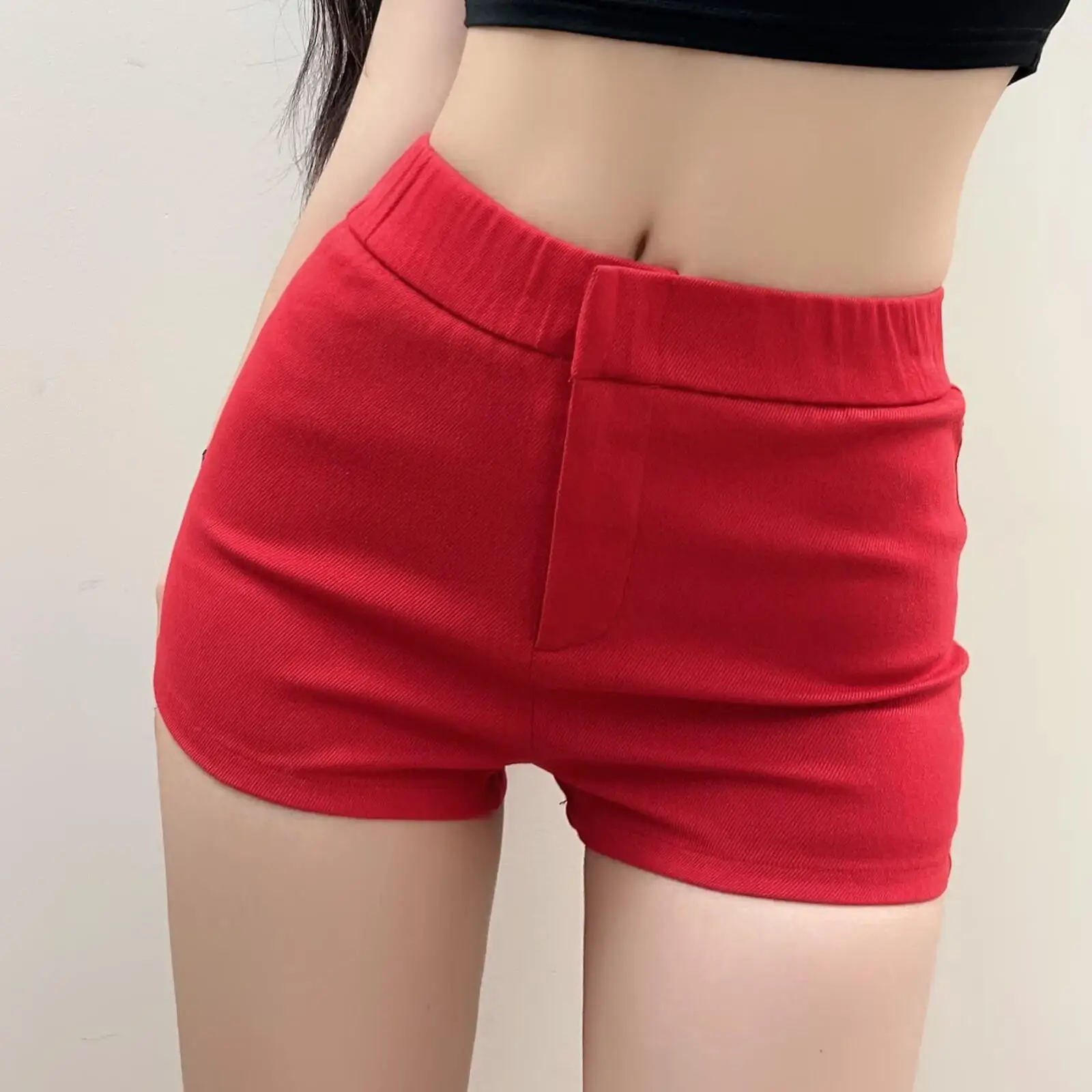 Amerikanischen Retro Hot Girl Elastische Taille orts Frauen Sommer Hohe Taille Abnehmen Bein Verlängerung Casual Trendy orts