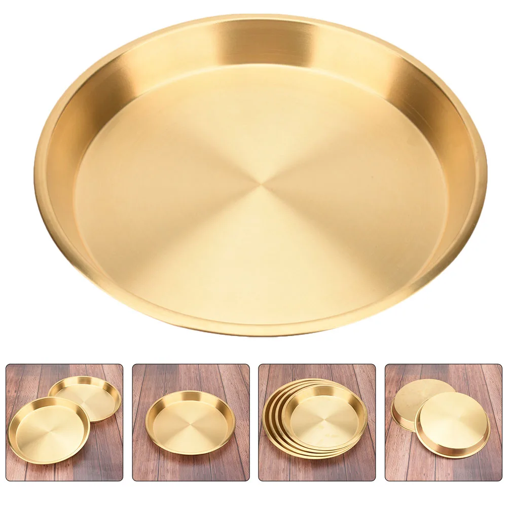 

Plate Golden Copper Tray Kitchen Tableware Kitchen Tableware Storage Copper Plate Container Serving Storage Container Dish