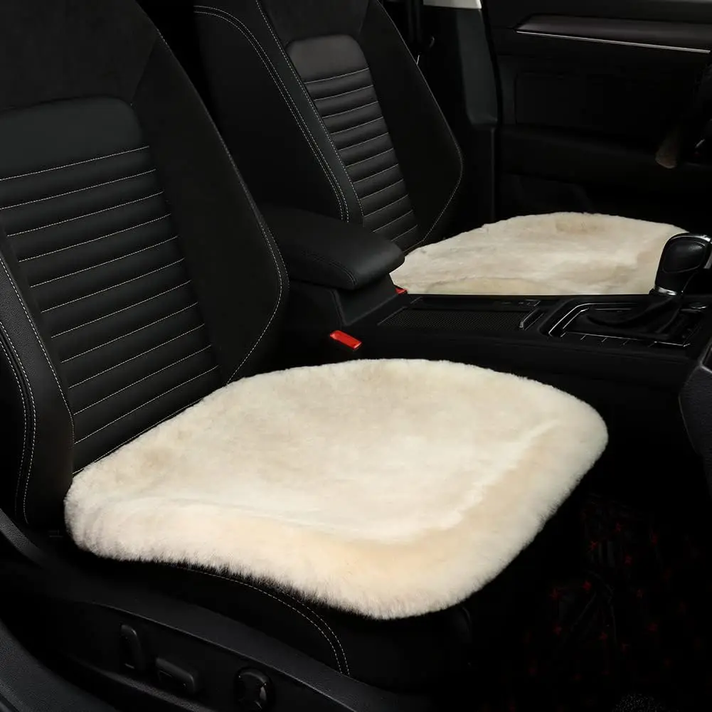 

Genuine Sheepskin Car Seat Cushion Covers for Cars Trucks SUV Comfort Protector Pad for Car Driver Car Accessories
