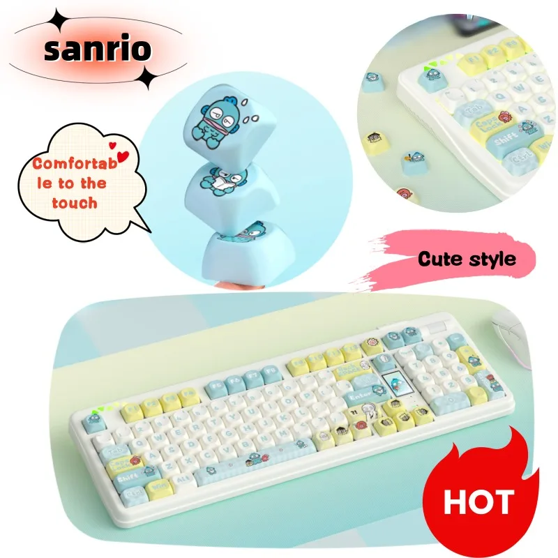 

Sanrio Hangyodon, высококачественные креативные мужские и женские колпачки для клавиатуры, удобные сенсорные колпачки для мультяшных клавиш, простые и свежие колпачки для клавиш