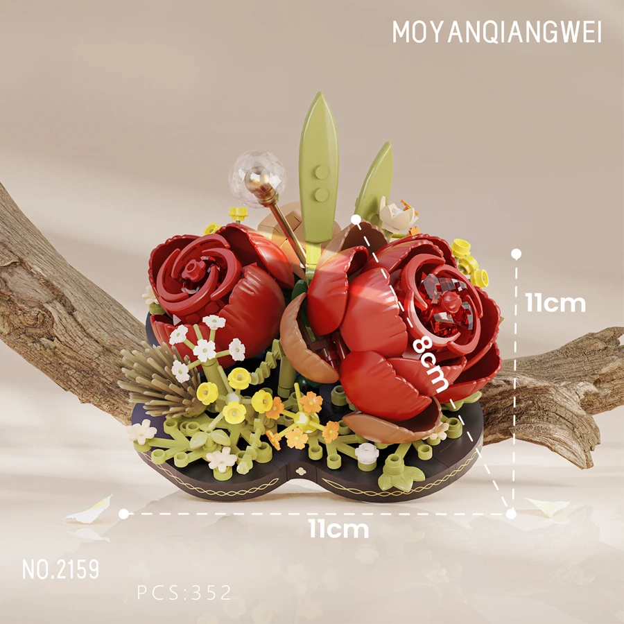 Blocs de construction de fleurs colorées, Mini briques bonsaï en plastique, jouets de bricolage, Pots de Bouquet, décorations pour la maison, cadeau de noël