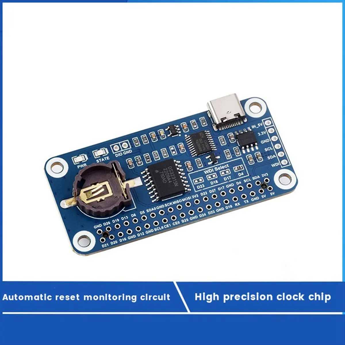 2026 جديد + لـ RTC WatchDog HAT(B) لوح تمديد ساعة الوقت الحقيقي على متن DS3231SN RTC رقاقة للنانو #6