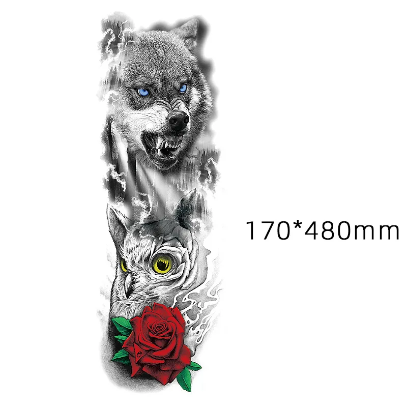 Full Arm Large Size Temporary Tattoos Sleeve Waterproof Multiple Styles Tattoo Sticker Tattoo Body Art Sticker Arm Men And Women