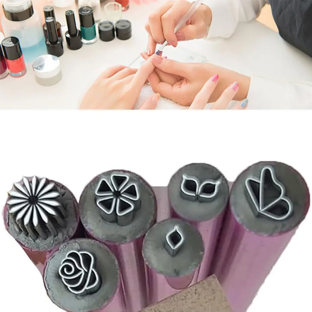 6PCS Nail Art Stamp ปากกาชุดเล็บ Graffiti Nail Art Dotting เครื่องมือออกแบบที่เรียบง่ายใช้งานง่ายเล็บแสตมป์ปากกา DIY เล็บเครื่องมือ