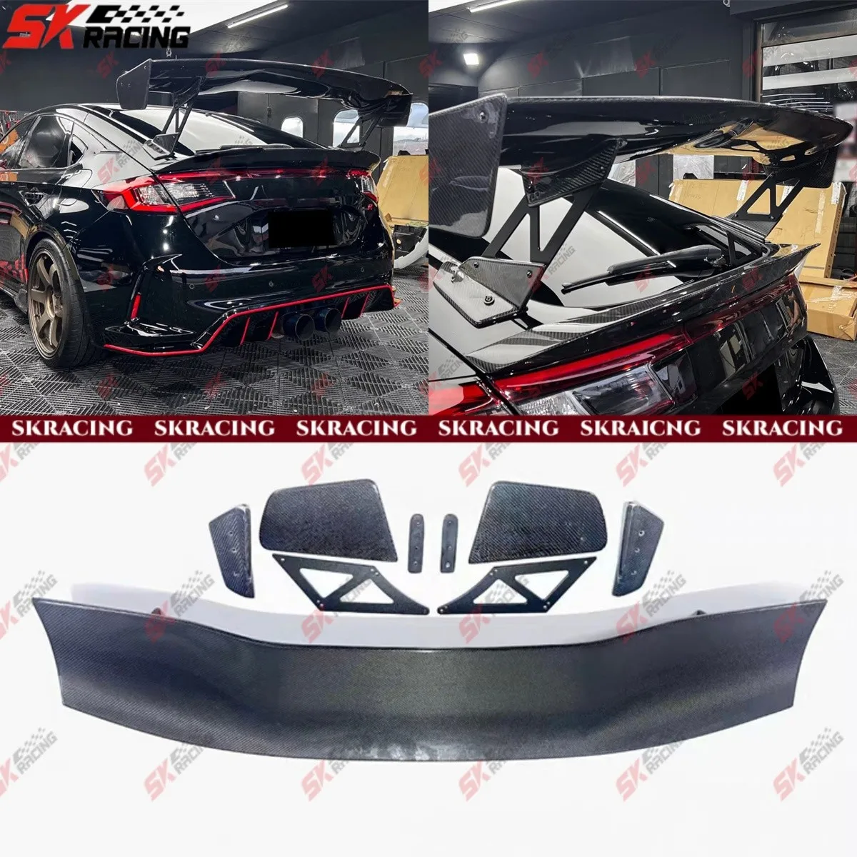 

Задний спойлер багажника для Honda Civic Type-R FL5 хэтчбек из углеродного волокна/глянцевый
