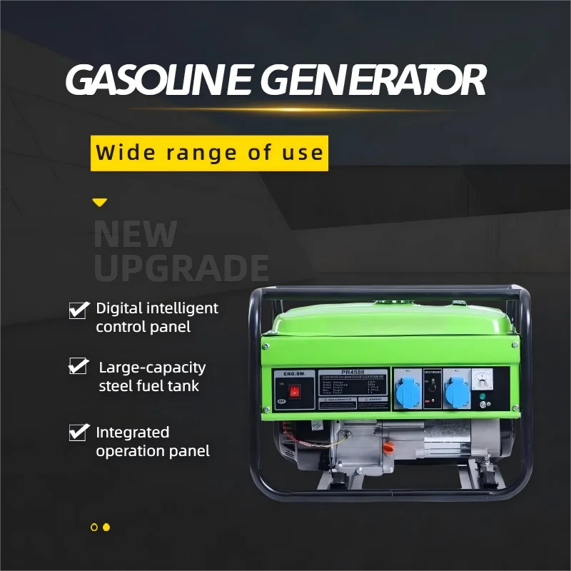 1000W Generator Brush Excitation 220V 50HZ 4-StrokeAll-metal material Hand start Single phase 220cc Air-Cooled for Household Use