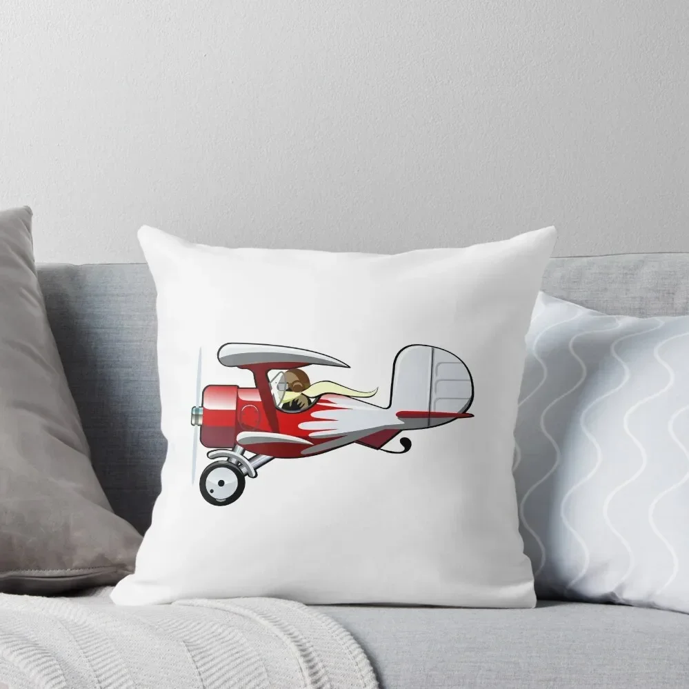 

Cartoon Biplane Throw Pillow Christmas Pillowcase home decor items pillow