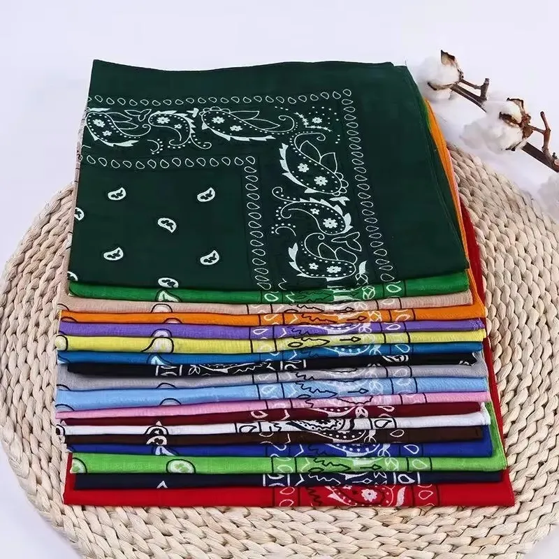 1/2/4pcs Fashion Cotton Hip Hop Head Scarf Paisley Square Scarves Headwear Bandanna Hair Band Neck Wrist Wrap Band Accessories
