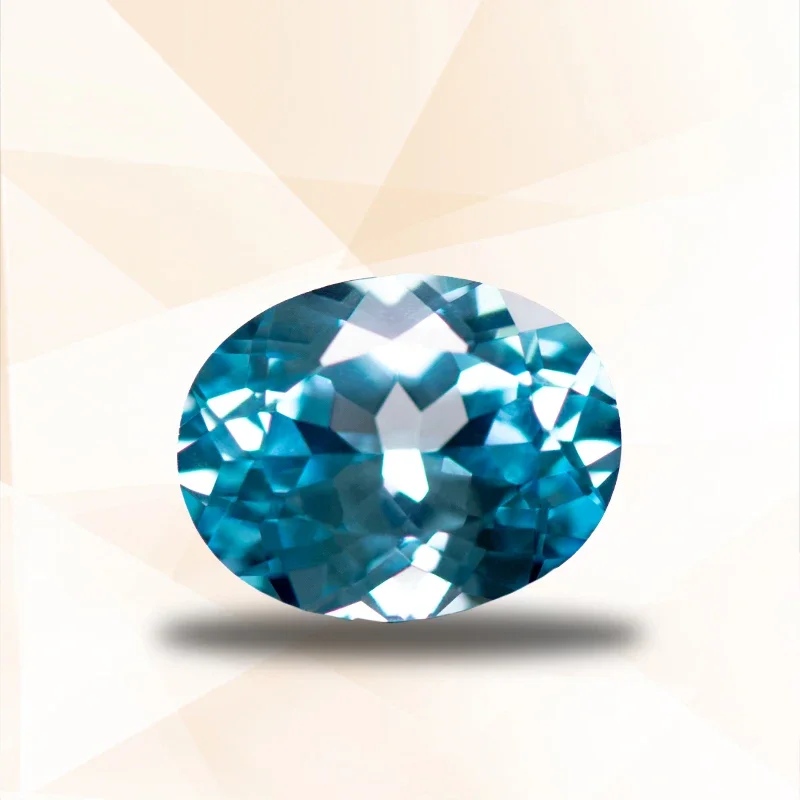 

Lab Grown Sapphire Aquamarine Color Top Quality Oval Cut Stones for Diy Charms Jewelry Making Pendant Selectable AGL Certificate