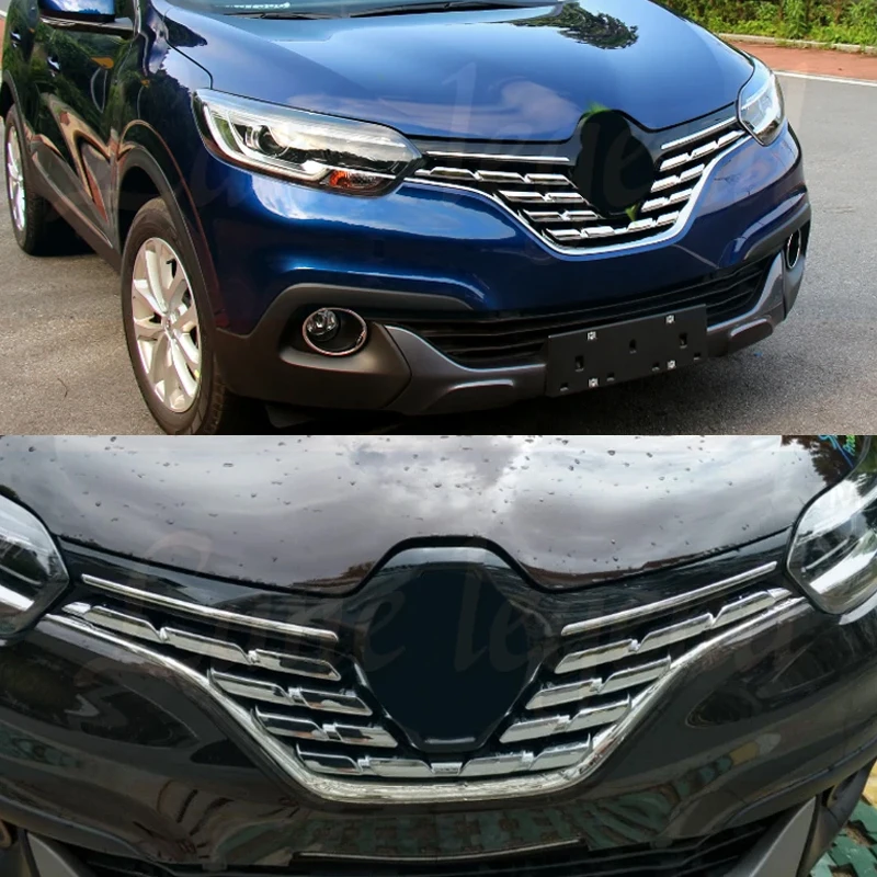 Car Front Grille Cover Trim Molding Chrome Abs Protector Sticker for Renault Kadjar 2015 2016 2017 2018 Racing Grill