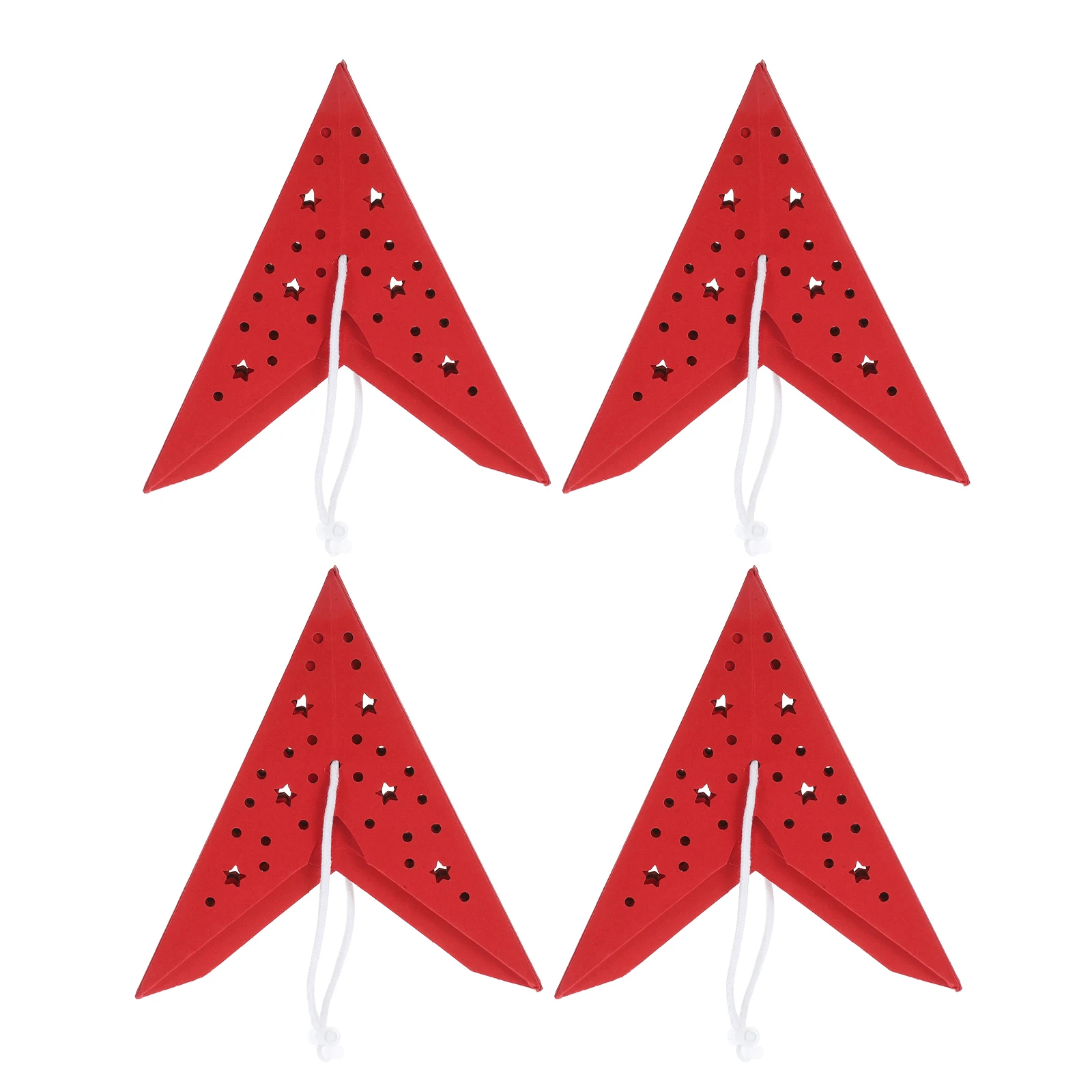 

4pcs Christmas Paper Lantern Star Shaped Lamp Shade Holiday Window Decor Hanging Origami Light For Party Wedding Birthday Xmas