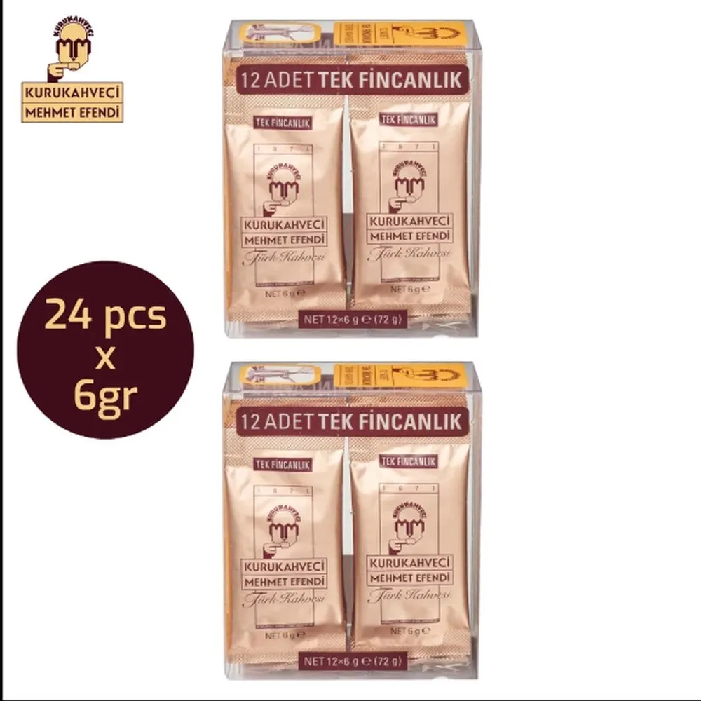 Turkish coffee Kurukahveci Mehmet Efendi 12 PCs * 6 G single cup ground coffee Turkey coffee 250/500 Gr filter coffee