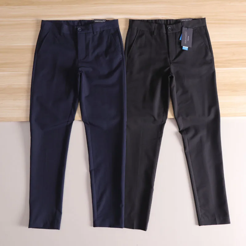 

Smooth Breathable Men's Summer Lightweight Comfortable Casual Pants Versatile Busin Casual Straight Leg Zipper mid Waist