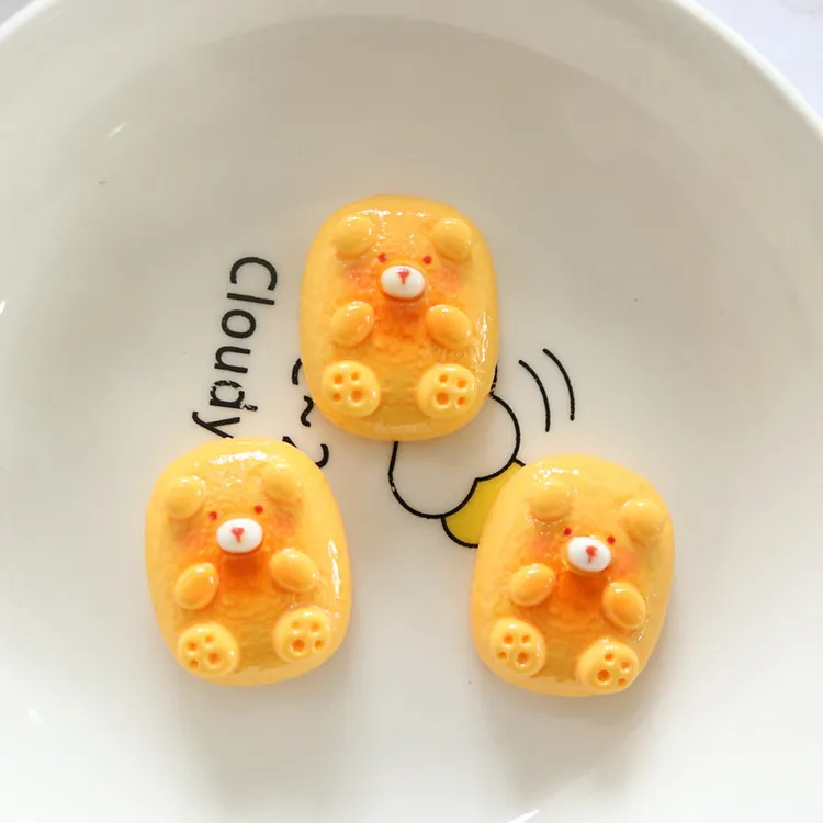 10pcs Shiny Cat Biscuits Flat Back Charms for DIY Jewellery Making