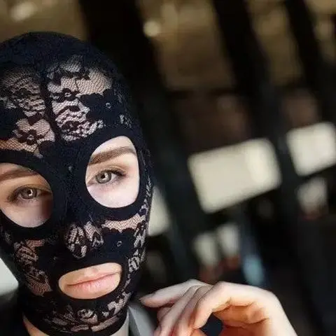 Sexy Kopfmaske, elastische Gesichtsbedeckung, modische schwarze Spitzenmaske, Unisex, für Cosplay, Party, Performance, Kopfbedeckung