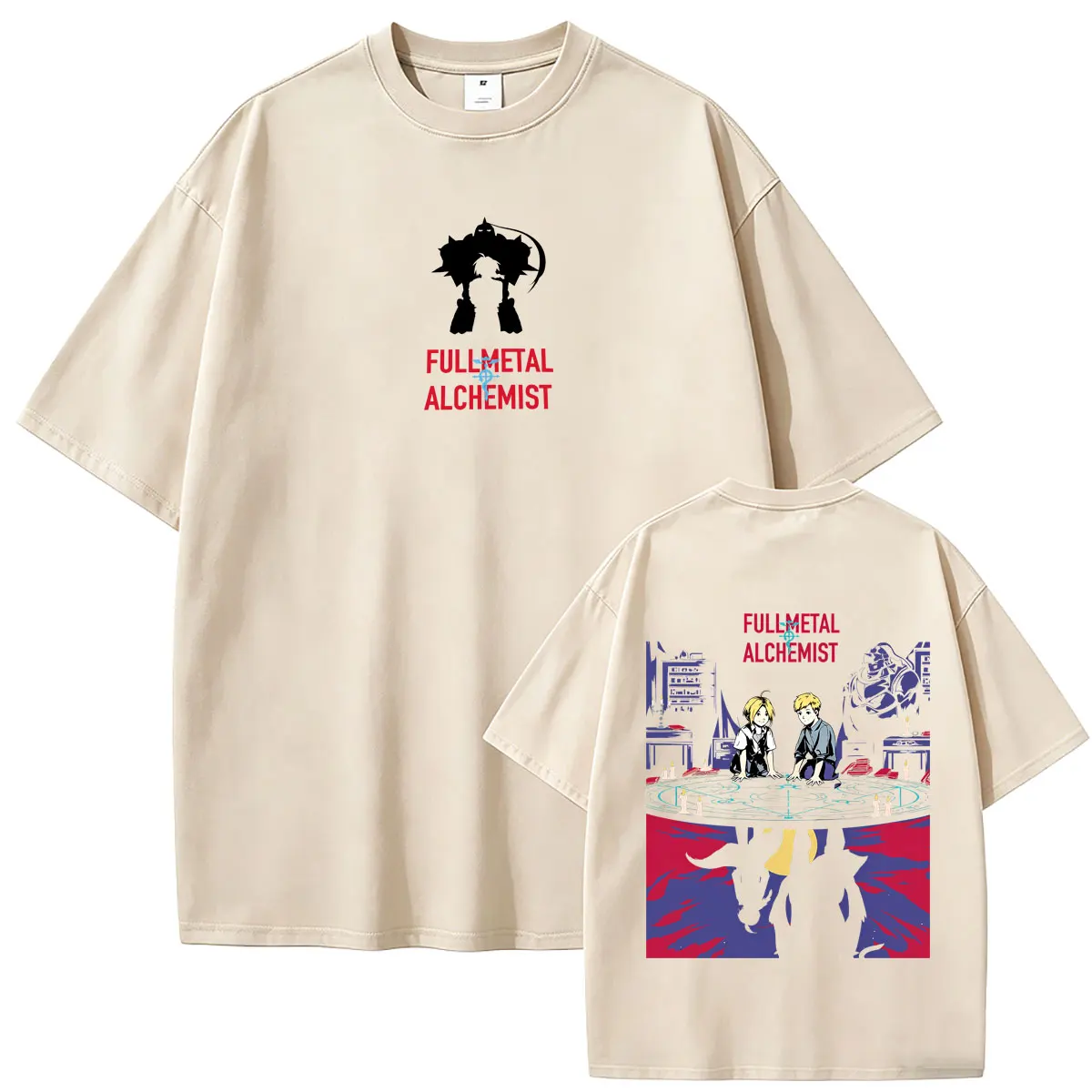 Anime Fullmetal Alchemist T-shirt Manga Edward Elric Graphic Tshirt Summer Men Women Casual Retro Oversized Crewneck T Shirts