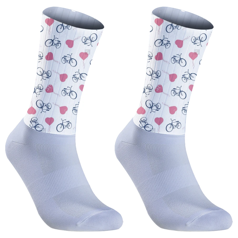 Neue rutsch feste Socken Radfahren Aero Sport Fahrrad Socken Sommer cool atmungsaktives Silikon