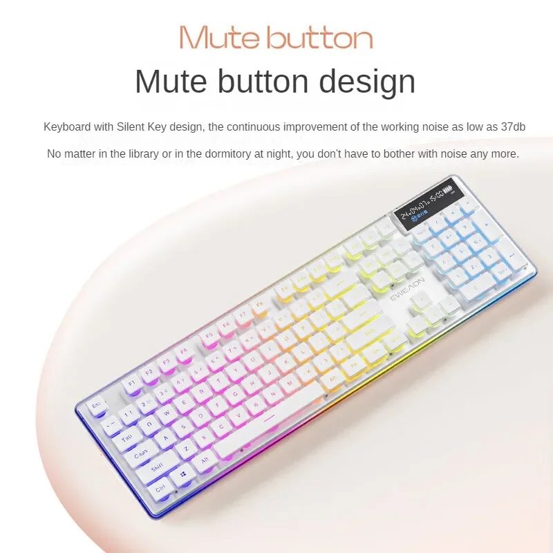 Imagem -04 - Conjunto de Teclado e Mouse sem Fio Bluetooth Modos Retroiluminado Escritório Leve Simples Ergonômico Acessórios para Laptop Ewen-v3pro