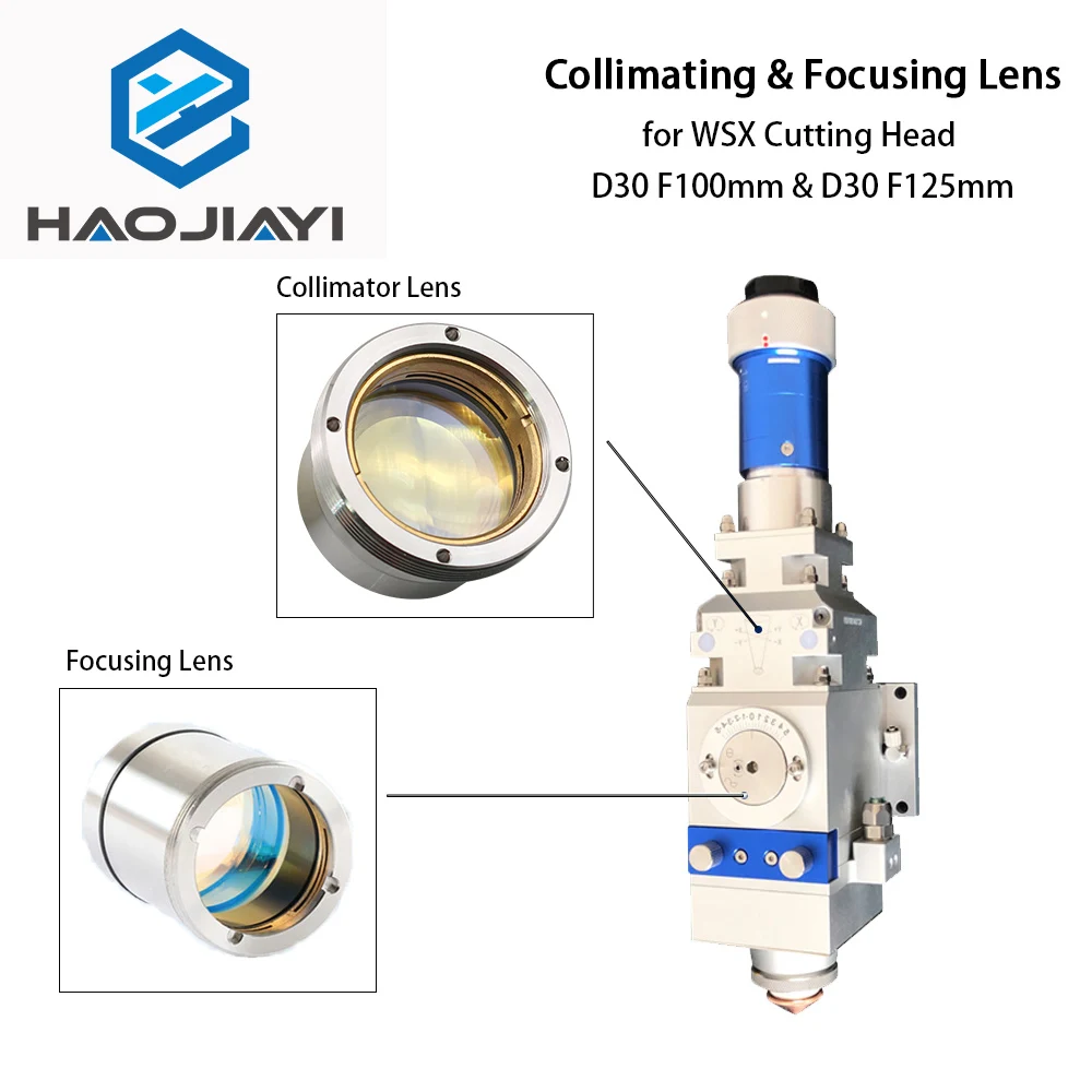 

HAOJIAYI Fiber Laser Focus Lens D30 F100 F125mm with Lens Holder for WSX Laser Cutting Head WSX-GQ-JT-02 2000W 4000W 0-4KW