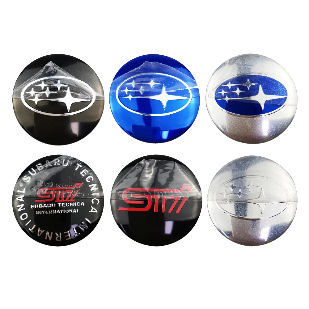 4PCS 56MM Car Wheel Center Hub Cap Badge Logo Decal Sticker for Subaru Outback Legacy Forester Impreza Tribeca WRX BRZ DRL STI