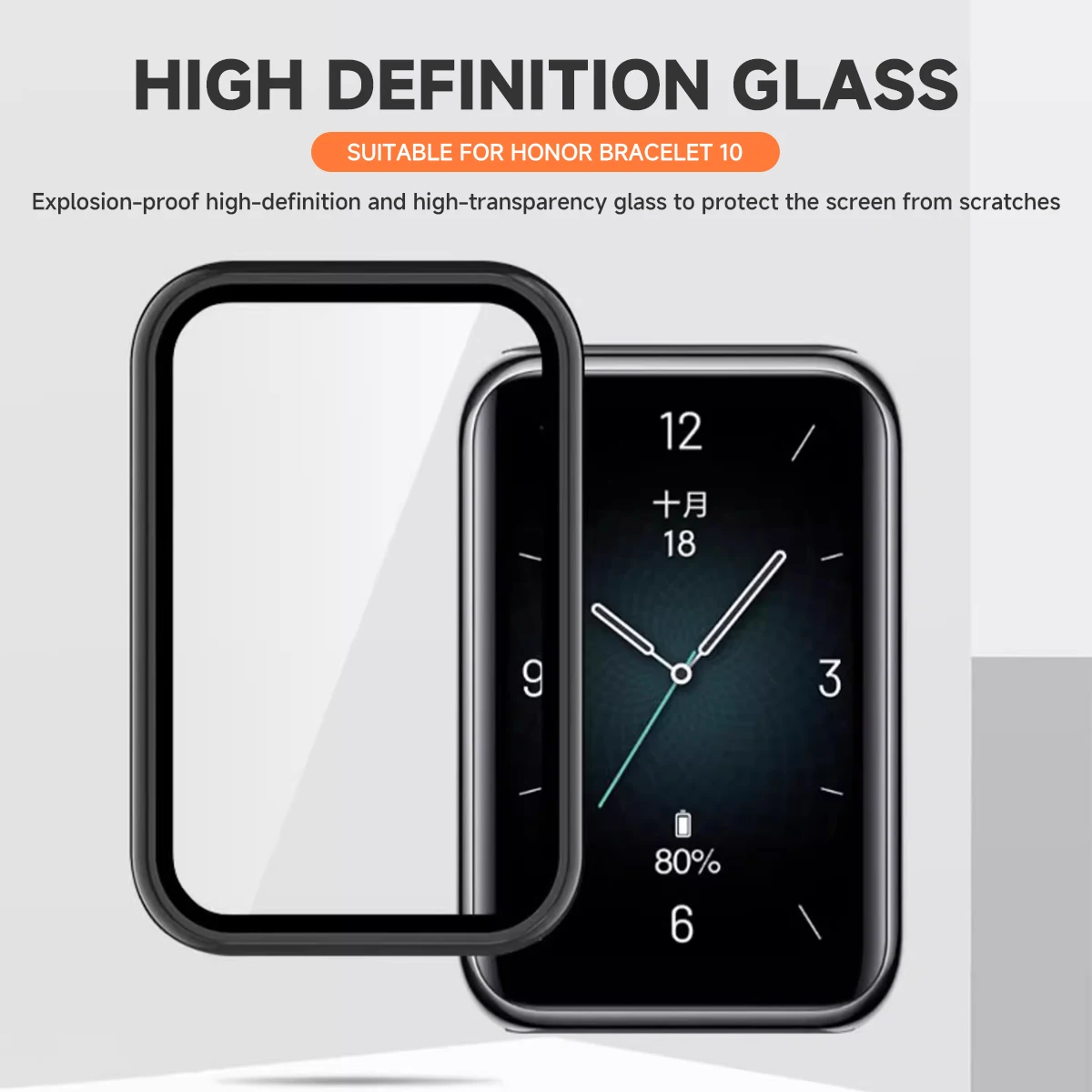 Honor Band 10 スマートウォッチ用PCケースガラス、スクリーンプロテクターフレームバンパー、Huawei Honor Band10 Band 10用保護カバーシェル