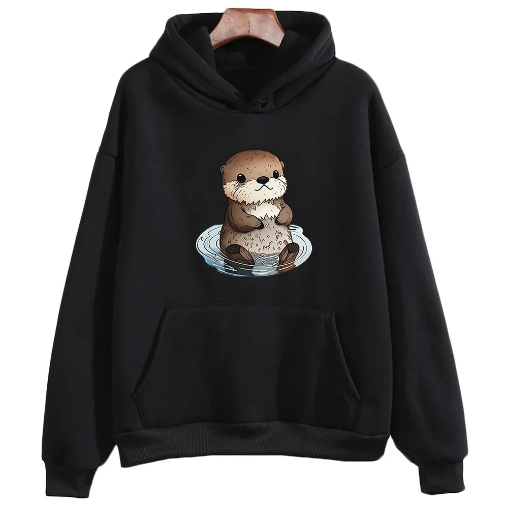 Otters Hoodie Kawaii Animal Sweatshirts Women/men Cartoon Graphic Hoodie Autumn Fashion Clothes Loose Fleece Sweatwear Regular