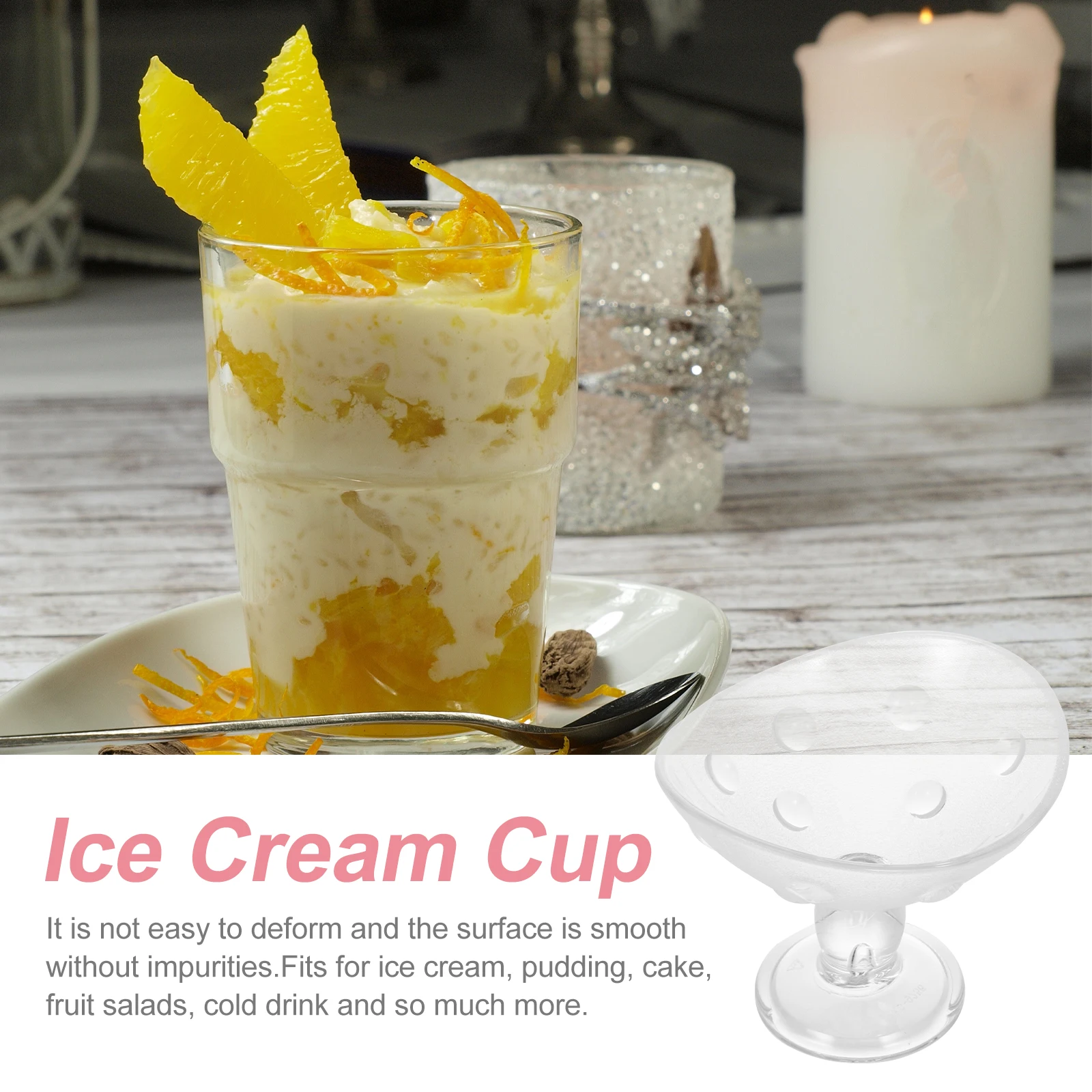 

400 Ml Cold Drink Cup Ice Cream Bowl Dessert Smoothie PC Material Clear Container Beverage Snack Kitchen Bar Accessories Set