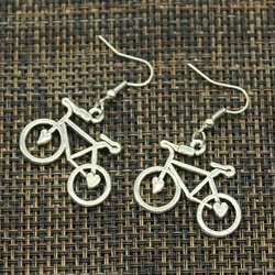 New Fashion Handmade Bike Bicycle School Bus Car Pendants Silver Color Earrings For Womens Style