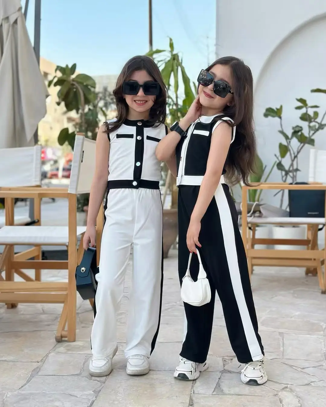 2025 Kids Girl Summer Outfits Baby Girls Clothes Sleeveless Top+Pant Set Children Clothing For Outdoor For 2 3 4 5 6 7 Years