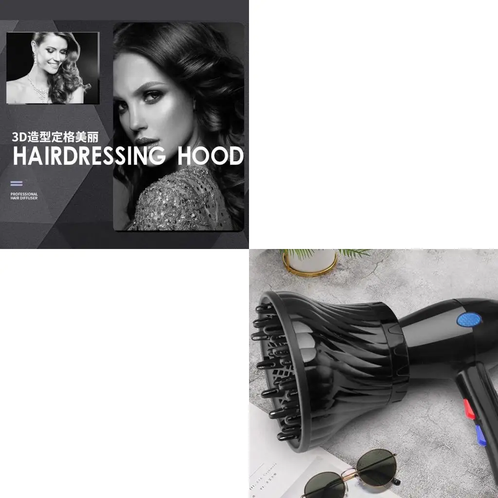 J1HF Hair Diffuser Hair Blow Dryer Diffuser Attachment for Fine Thick Curly Frizzy
