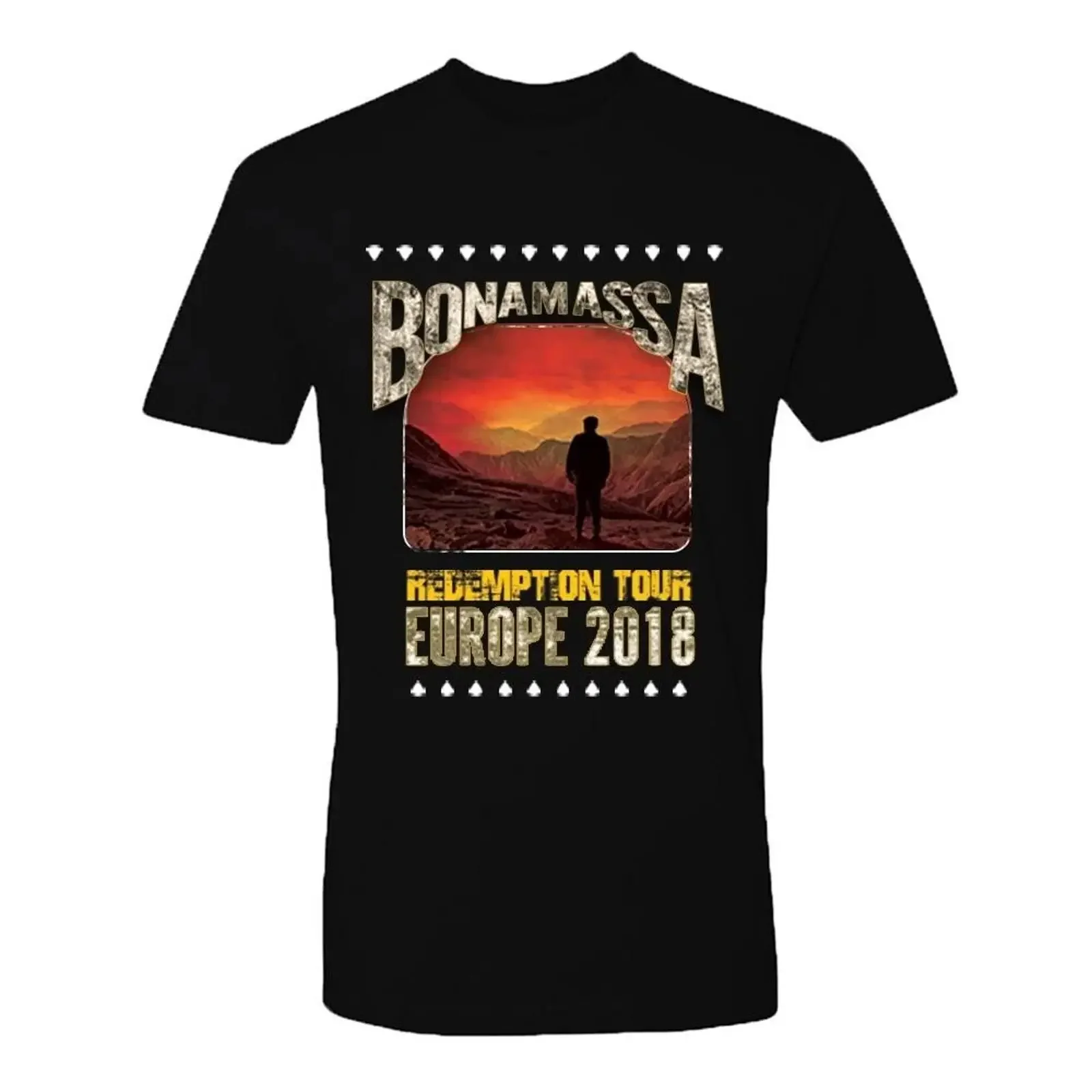 T-shirt authentique JOE BONAMASSA GENUINE CONCERT XL de la tournée REDEMPTION 2018 en Europe, vintage, délavé, respirant, confortable, légèrement usé