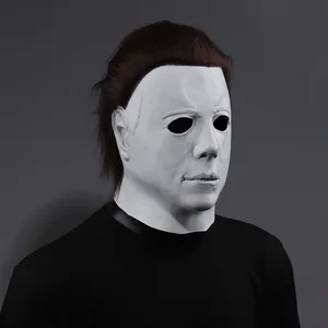 قناع هالوين مايكل مايرز ، خوذة اللاتكس ، كرنفال حفلة تنكرية ، دعائم الحفلات ، قاتل شيطان الرعب الدموي ، 1978 أفضل 6 أقنعة جيف القاتل مبيعا - رقم 6