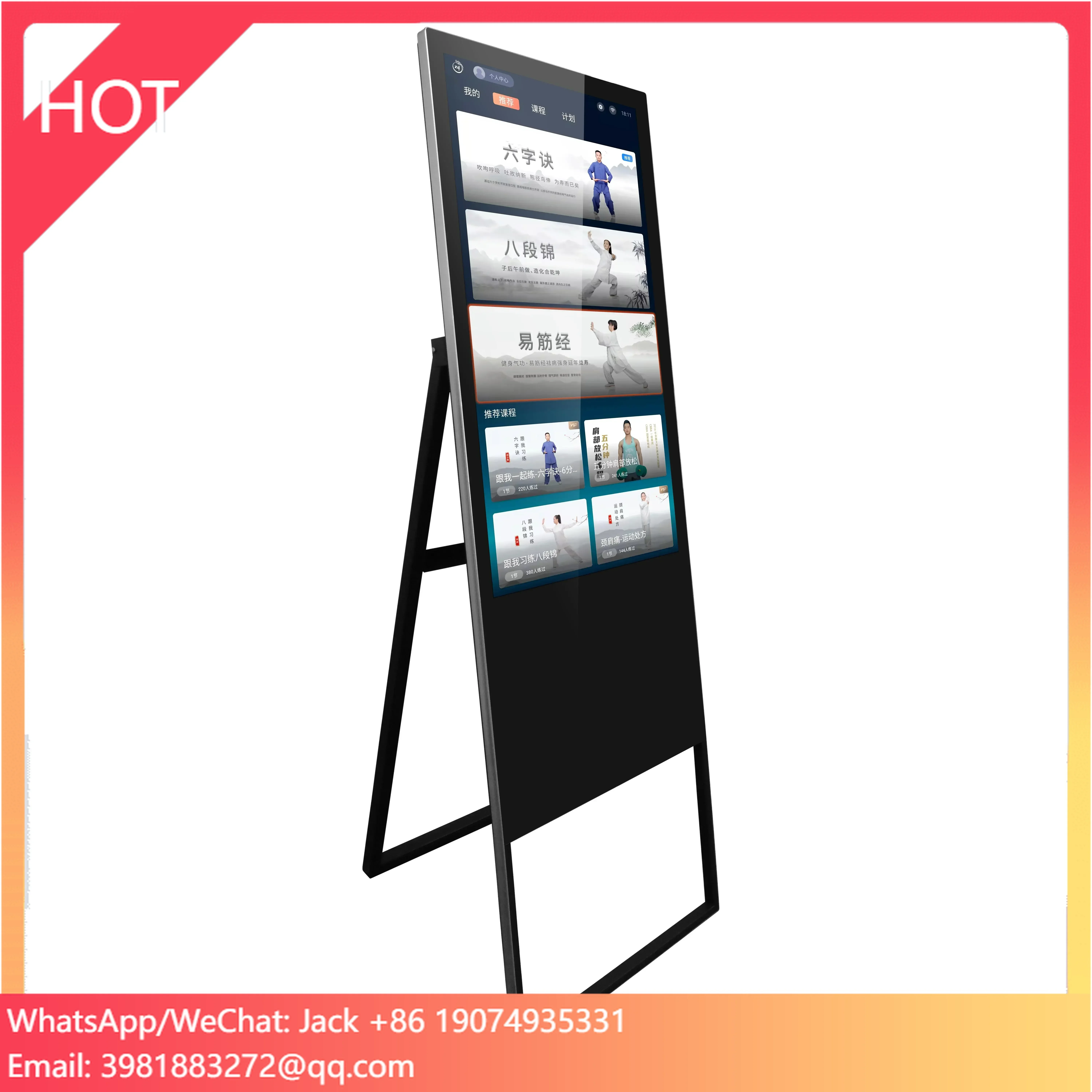 Home Gym Virtual Smart Workout TV Mirror 32'' 43'' Inch Intelligent Touch Screen Interactive Smart Exercise Fitness Mirror