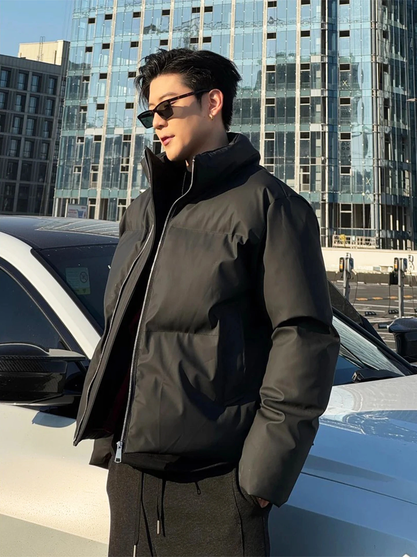 

Мужская утепленная куртка-пуховик с воротником-стойкой, теплая, из хлопка, зимняя, молодежная, модная, Cleanfit, на молнии