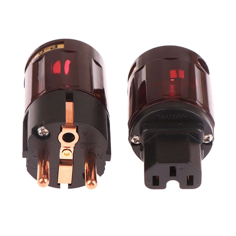 1Pc P-079E C079 EU Power Connector P-079/C-079 Male Female HIFI-End Supply Cable Conntact Electrical Plug Socket Adapter