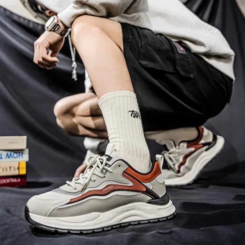 

Мужская спортивная повседневная обувь, лето 2024, новый стиль, модная трендовая износостойкая нескользящая обувь, дышащие удобные кроссовки с сеткой