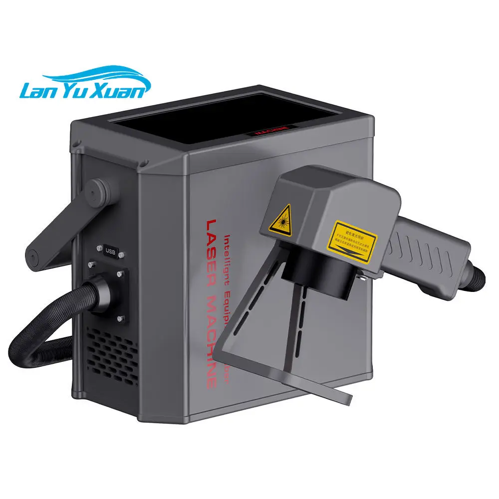 Portable 20W 30W 50W Handheld Laser Marking Machine Convenient Touch Screen Outdoor Work Software System Supports DXF Format