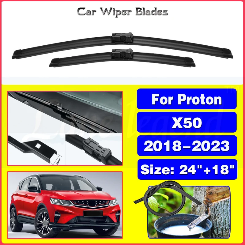 

For Proton X50 2018 2019 2020 2021 2022 2023 Car Front Windshield Windscreen Wiper Blades Brushes Cutter Accessories 24"+18"