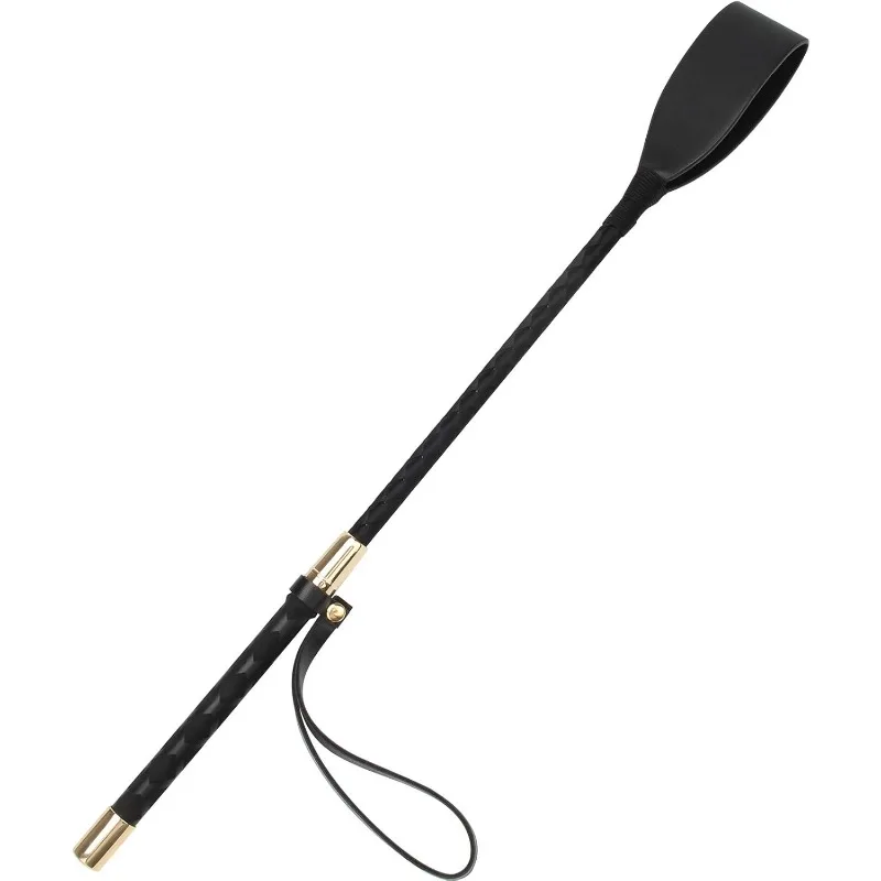 

18 Inch PU Leather Equestrian Horse Crop Double Slapper Whip for Horse Training Black Riding Crop Equestrian Equipment