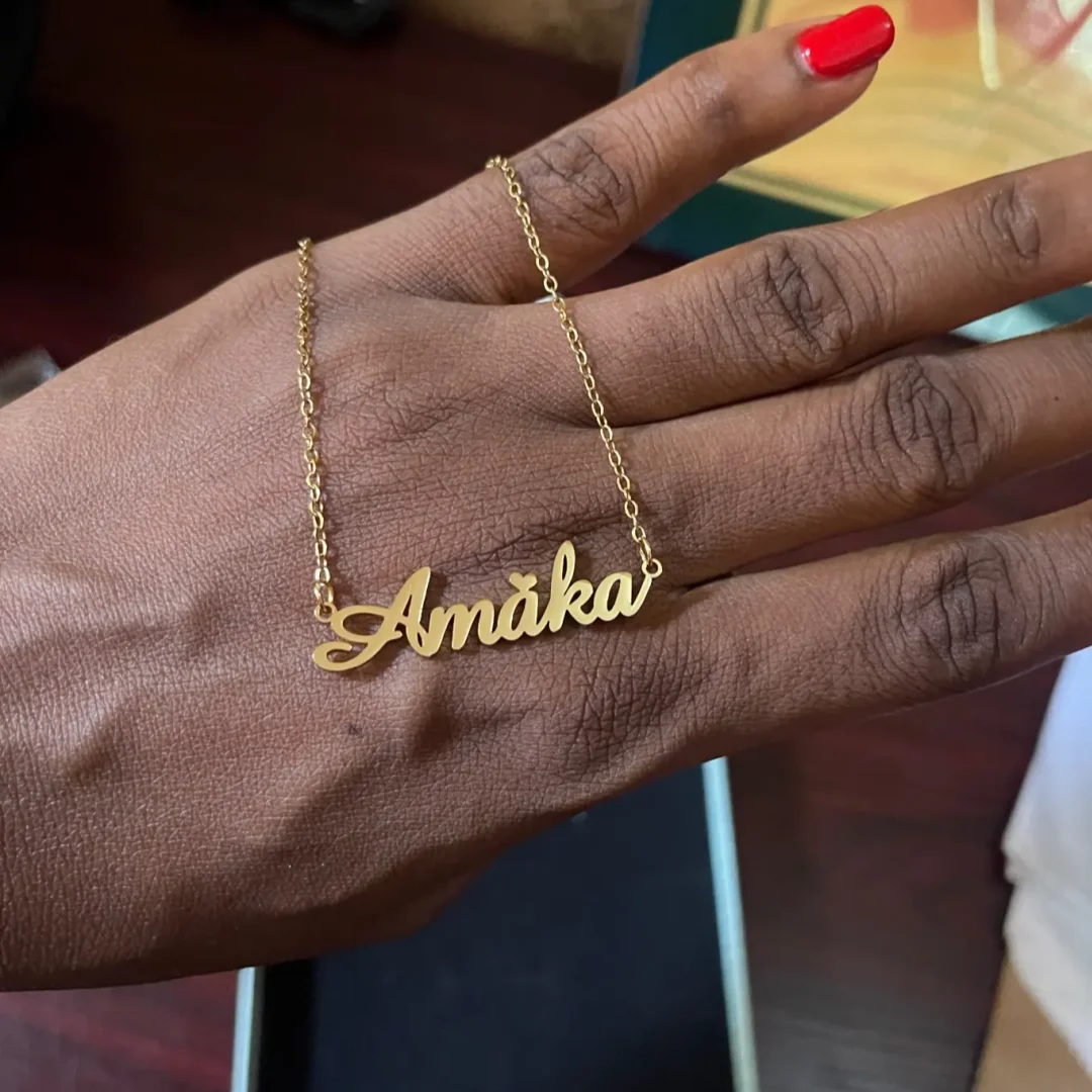 

Золотое именное колье для женщин - индивидуальное украшение ручной работы, персонализированный подарок на день рождения для мамы